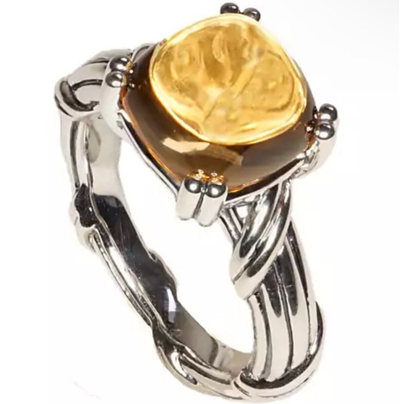 Peter Thomas Roth Topaz Ring (6 Cts.) Sterling Silver Luxury Designer Size 6 Nwt